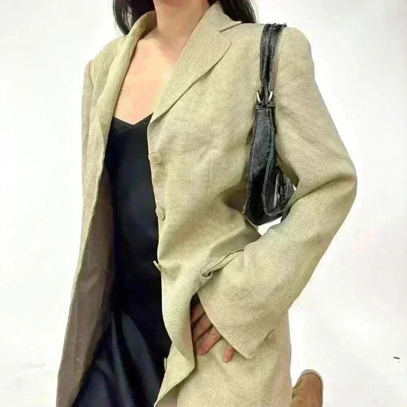 90s hounds tooth vintage blouse - Picture 7 of 8